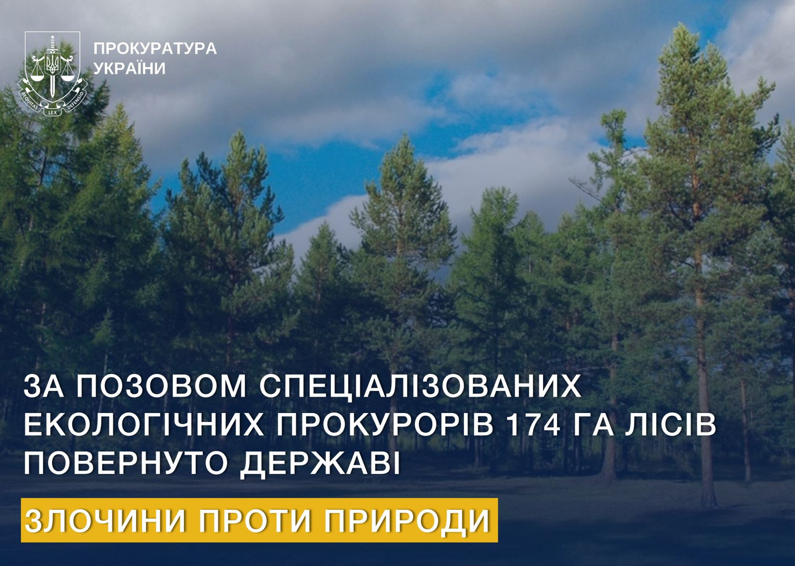За позовом спеціалізованих екологічних прокурорів 174 га лісів повернуто державі