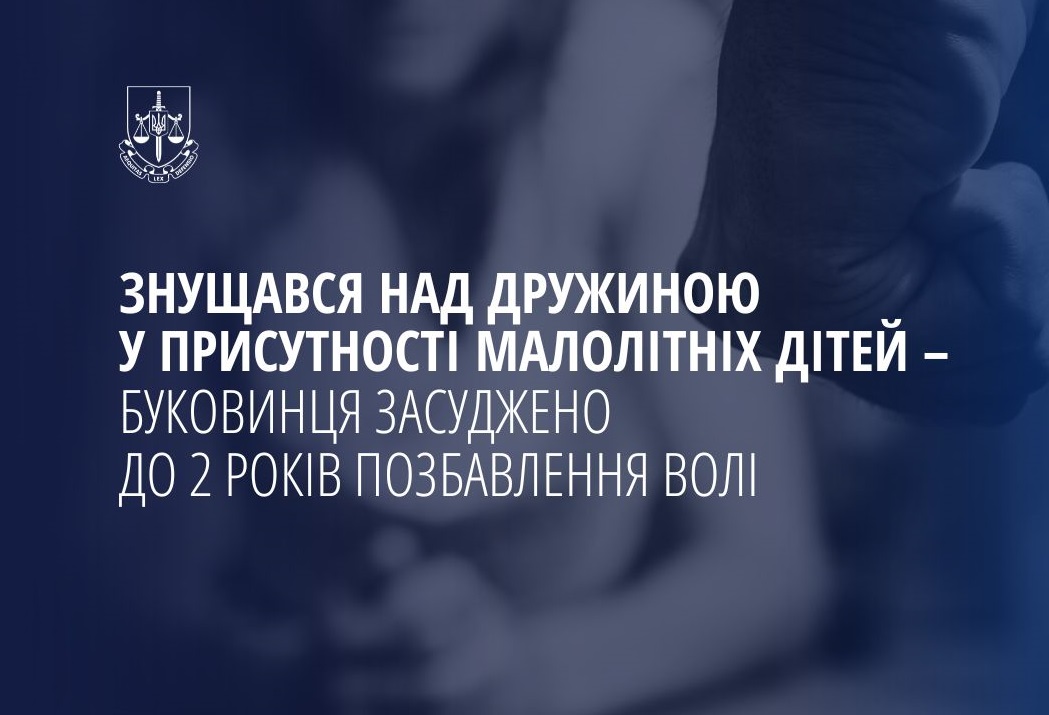 Знущався над дружиною у присутності малолітніх дітей – буковинця засуджено до 2 років позбавлення волі