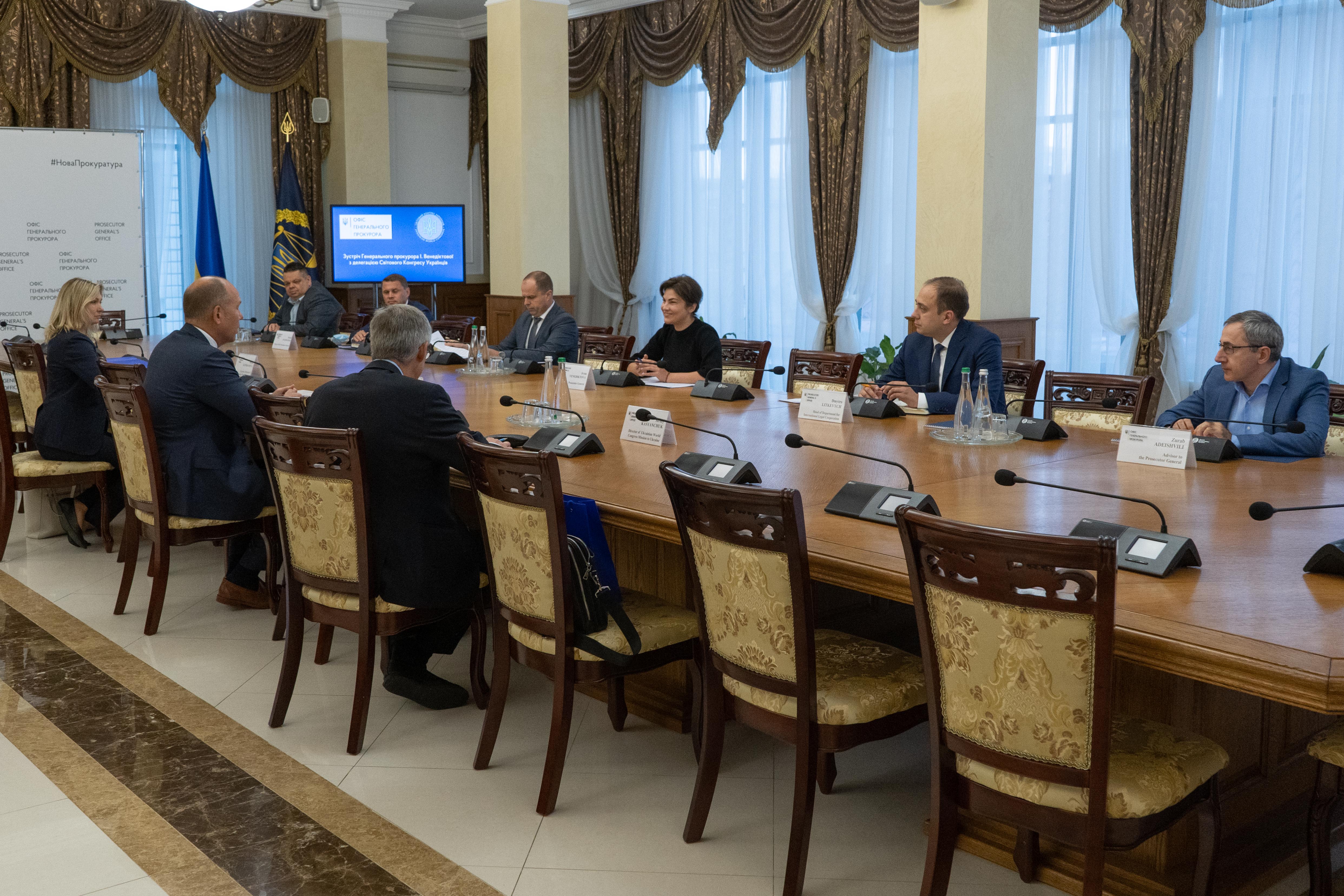 Ірина Венедіктова зустрілася із делегацією Світового Конгресу Українців (ФОТО)